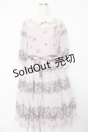 画像: Innocent World / アンティークパンジーシフォンドレス L ラベンダー Y-25-10-15-085-IW-OP-AS-ZY