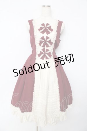 画像: Innocent World / リバイバルクラシカルリボンジャンパースカート M ボルドー Y-25-10-15-087-IW-OP-SZ-ZY