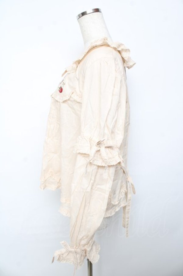 画像4: PINK HOUSE / Berry Rose刺繍入りブラウス F 生成り Y-25-10-15-010-LO-BL-SZ-ZY (4)