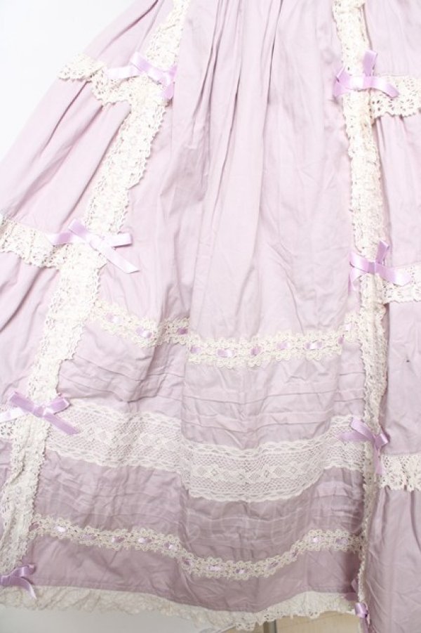 画像4: Innocent World / クラシカルティアードジャンパースカート M ラベンダー Y-25-10-15-088-IW-OP-SZ-ZY (4)