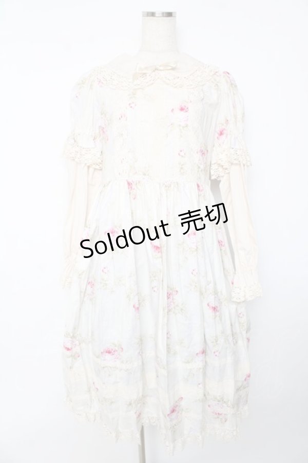 画像1: Innocent World / フレンチローズリバイバルドールワンピース L アイボリー Y-25-10-15-089-IW-OP-AS-ZY (1)