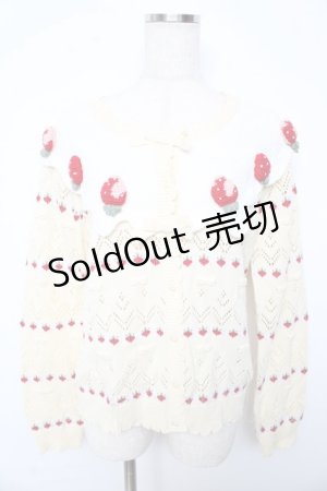 画像: PINK HOUSE / アニバーサリーケーキモチーフカーディガン F クリーム Y-25-10-15-012-LO-TO-SZ-ZY
