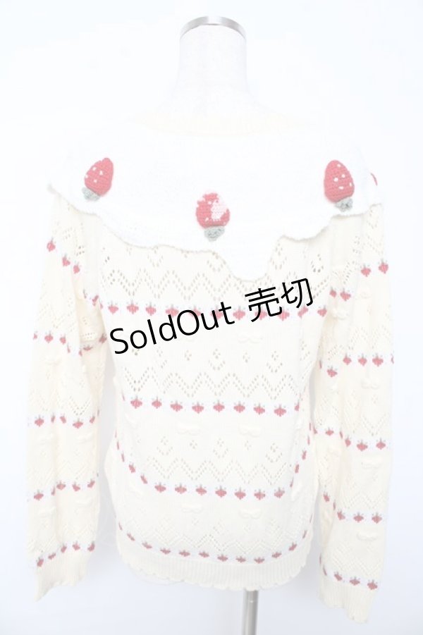 画像2: PINK HOUSE / アニバーサリーケーキモチーフカーディガン F クリーム Y-25-10-15-012-LO-TO-SZ-ZY (2)