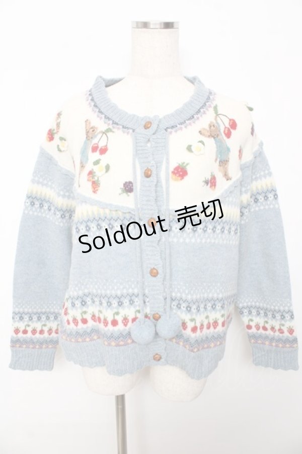 画像1: PINK HOUSE / PETER RABBIT CARDIGAN F サックス Y-25-10-15-013-LO-TO-SZ-ZY (1)