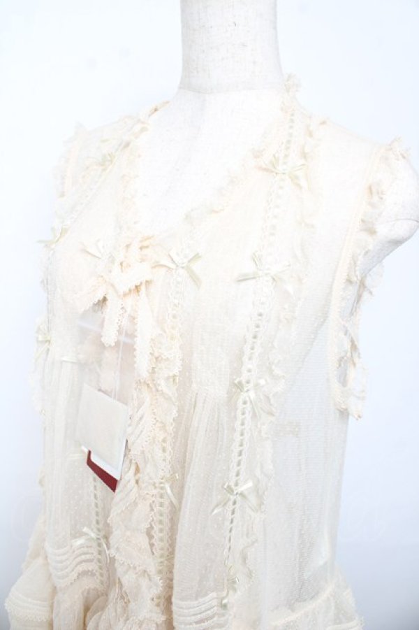 画像3: PINK HOUSE / ドットチュールレースベスト F 生成り Y-25-10-15-002-LO-BL-SZ-ZY (3)