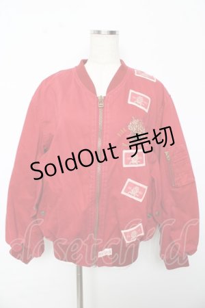 画像: PINK HOUSE / ブーケ刺ワッペンしゅうブルゾン F 赤 Y-25-10-15-017-LO-JA-SZ-ZY
