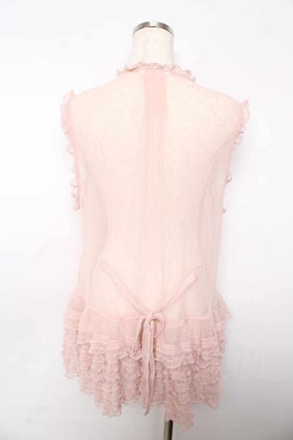 画像2: PINK HOUSE / ドットチュールレースベスト F ピンク Y-25-10-15-003-LO-BL-SZ-ZY (2)