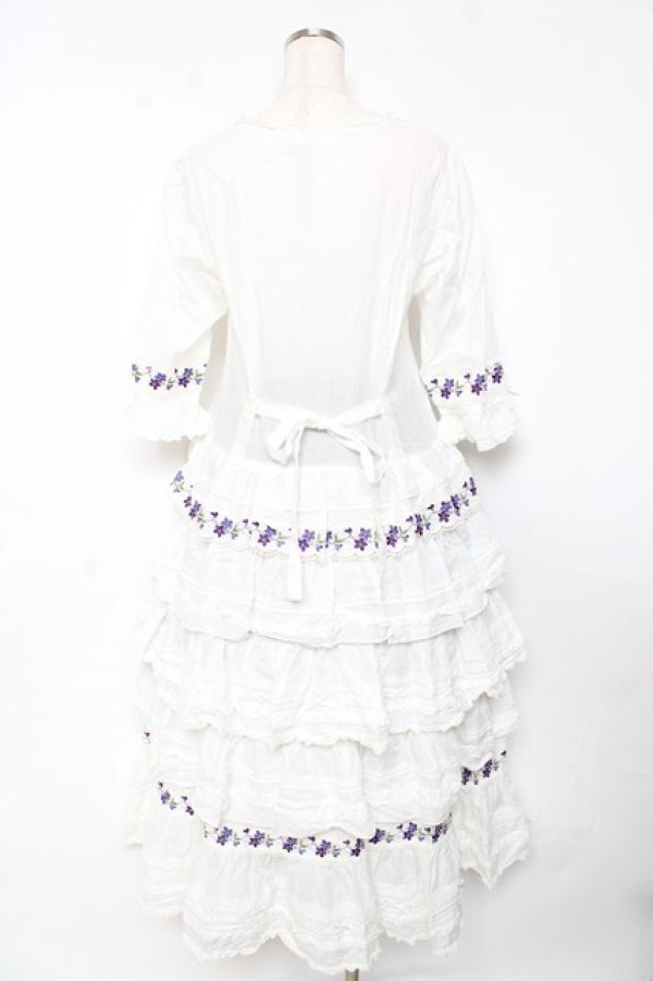 画像2: PINK HOUSE / バイオレットレース使いワンピース F 白 Y-25-10-15-024-LO-OP-SZ-ZY (2)