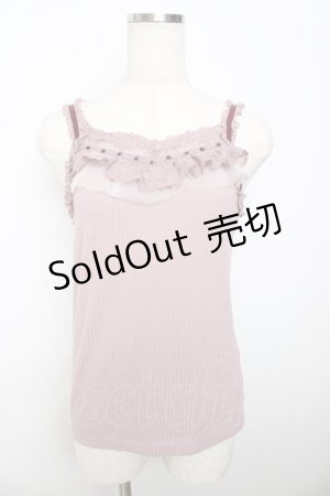 画像: axes femme / チュール×レース重ねキャミ M 淡ピンク Y-25-10-16-045-AX-TO-SZ-ZT203