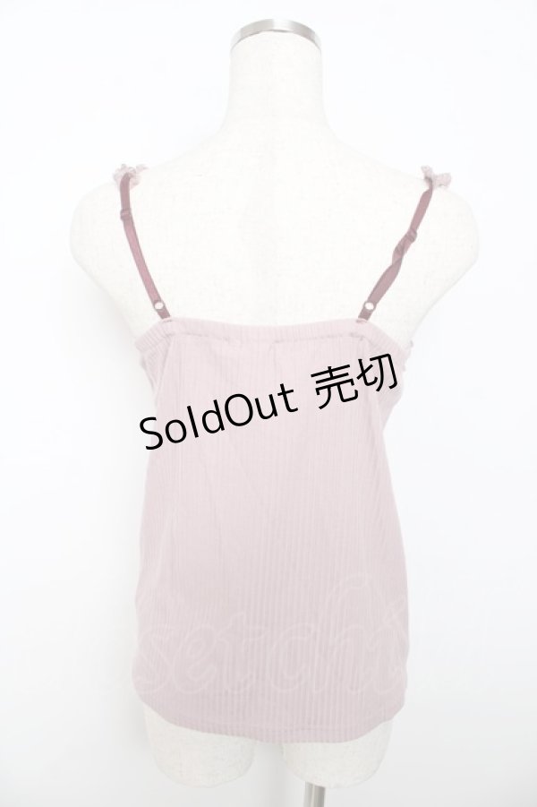画像2: axes femme / チュール×レース重ねキャミ M 淡ピンク Y-25-10-16-045-AX-TO-SZ-ZT203 (2)