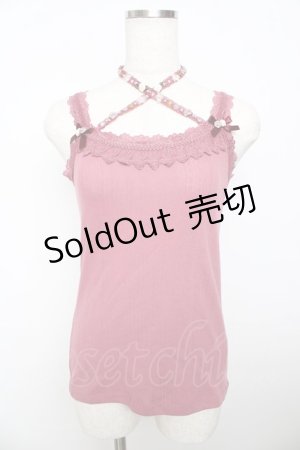 画像: axes femme / バラクロスストラップキャミ M 濃ピンク Y-25-10-16-047-AX-TO-SZ-ZT201