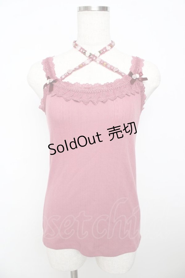 画像1: axes femme / バラクロスストラップキャミ M 濃ピンク Y-25-10-16-047-AX-TO-SZ-ZT201 (1)