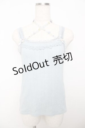 画像: axes femme / ホルター付きガーデンキャミ M サックス Y-25-10-16-049-AX-TO-SZ-ZY