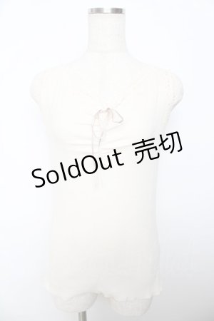 画像: 【SALE】axes femme / ギャザーコットンタンク F 生成り Y-25-10-16-050-AX-TO-SZ-ZT201