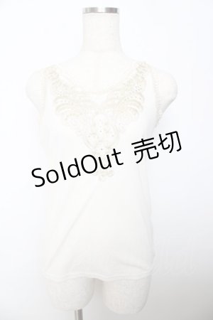 画像: axes femme / ラメ刺繍タンクトップ M 生成り Y-25-10-16-052-AX-TO-SZ-ZT201