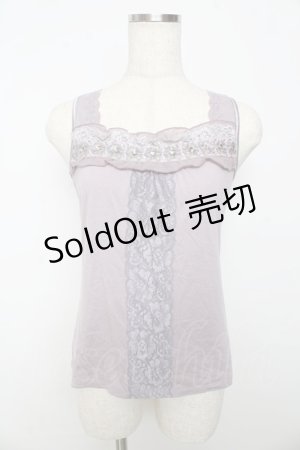 画像: 【SALE】axes femme / フロントレースビジュータンク M ラベンダー Y-25-10-16-056-AX-TO-SZ-ZT190