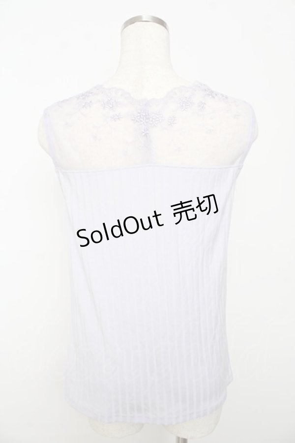 画像2: 【SALE】axes femme / 繊細レースタンク M ラベンダー Y-25-10-16-057-AX-TO-SZ-ZT201 (2)