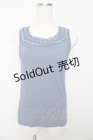 画像: axes femme / ビジュー使いタンクトップ M 紺 Y-25-10-16-059-AX-TO-SZ-ZT190