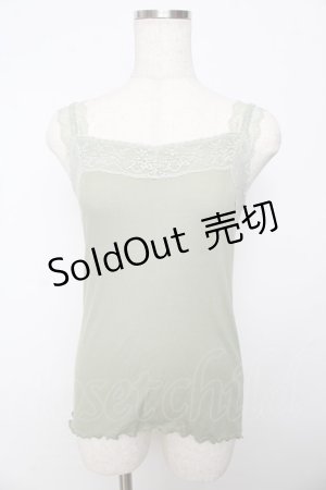 画像: axes femme / レース使いリブタンク M グリーン Y-25-10-16-061-AX-TO-SZ-ZT139