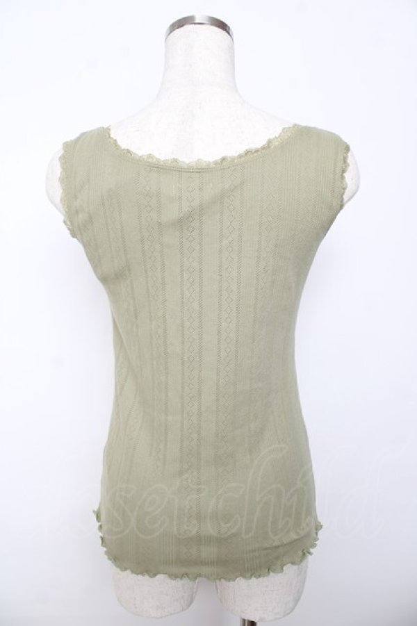 画像2: axes femme / はしごリボンタンク M グリーン Y-25-10-16-062-AX-TO-SZ-ZT139 (2)