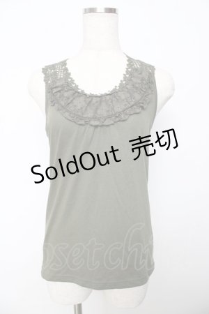 画像: axes femme / バックモチーフレースタンク M カーキ Y-25-10-16-064-AX-TO-SZ-ZY