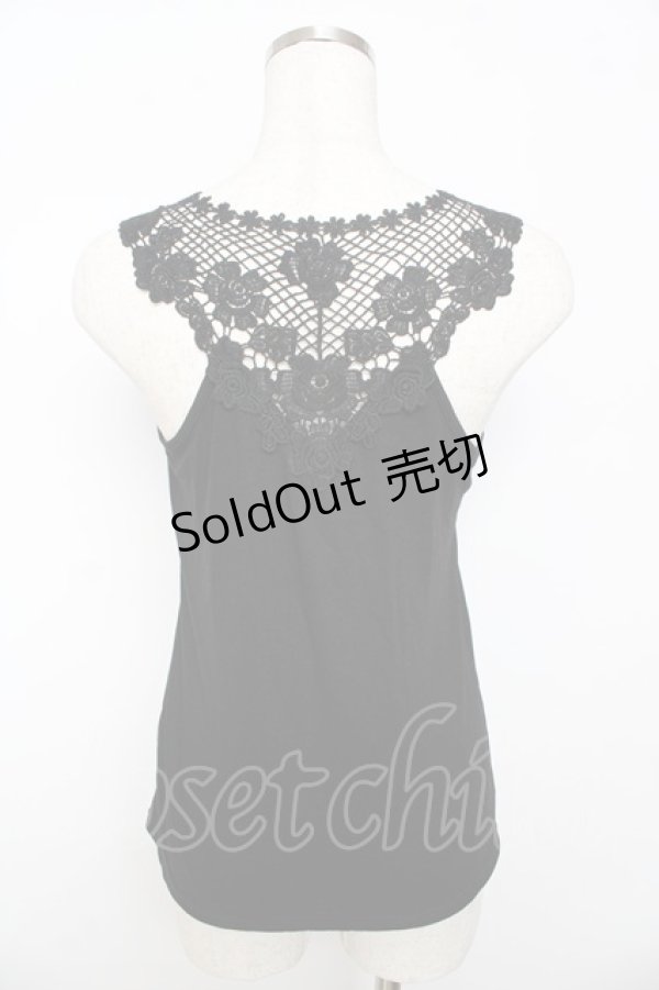 画像2: axes femme / バックモチーフレースタンク M 黒 Y-25-10-16-065-AX-TO-SZ-ZT153 (2)