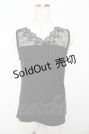画像: axes femme / 繊細レースタンク M 黒 Y-25-10-16-066-AX-TO-SZ-ZY