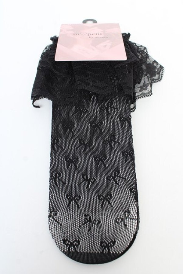 画像1: 【SALE】m petit by misako / AMCSレーシーPLレース  黒 Y-25-10-16-010-LO-ZA-SZ-ZT485 (1)