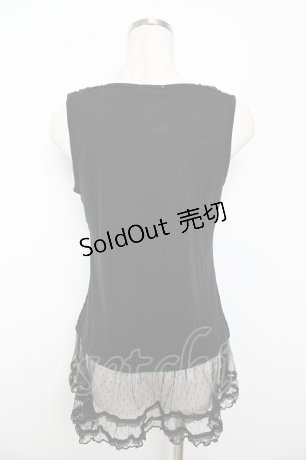 画像2: axes femme / 裾ドットチュールタンク M 黒 Y-25-10-16-068-AX-TO-SZ-ZT153 (2)