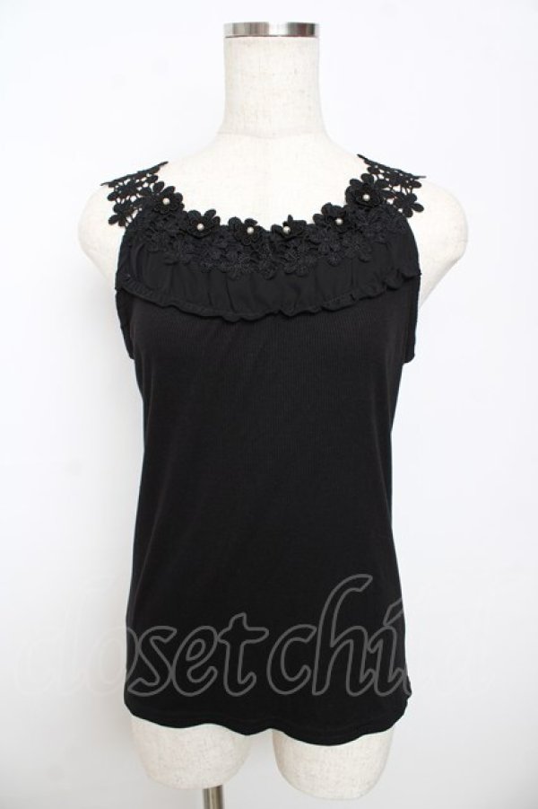 画像1: axes femme / フラワーレーステレコタンク M モカ Y-25-10-16-069-AX-TO-SZ-ZT153 (1)