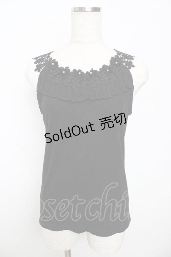 画像1: 【SALE】axes femme / フラワーレーステレコタンク M モカ Y-25-10-16-069-AX-TO-SZ-ZT153 (1)