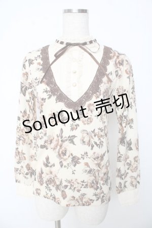 画像: axes femme / 総花柄ブロッキングプルオーバー M ベージュ Y-25-10-16-074-AX-TO-SZ-ZY