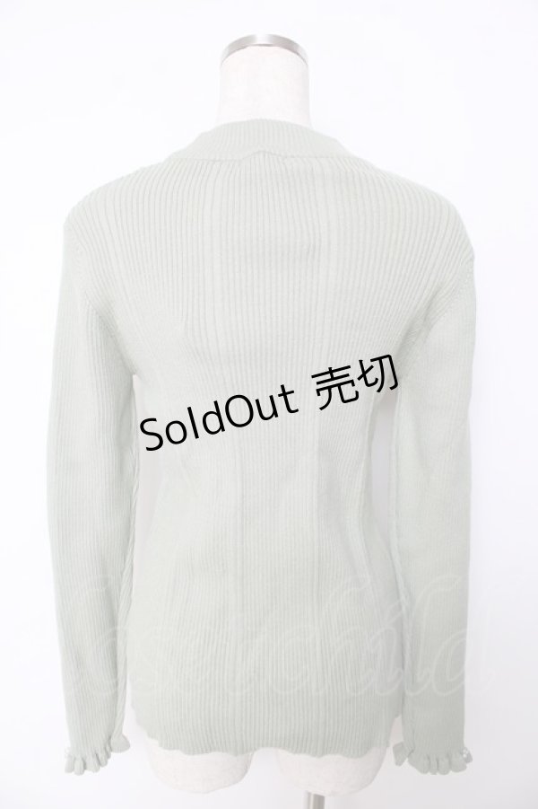 画像2: axes femme / ビジューボトルネックリブプルオーバー M ミント Y-25-10-16-078-AX-TO-SZ-ZI (2)