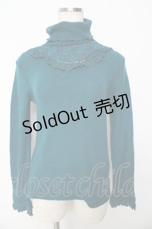 画像: axes femme / ビジュー使いタートルニットトップス M グリーン Y-25-10-16-080-AX-TO-SZ-ZY