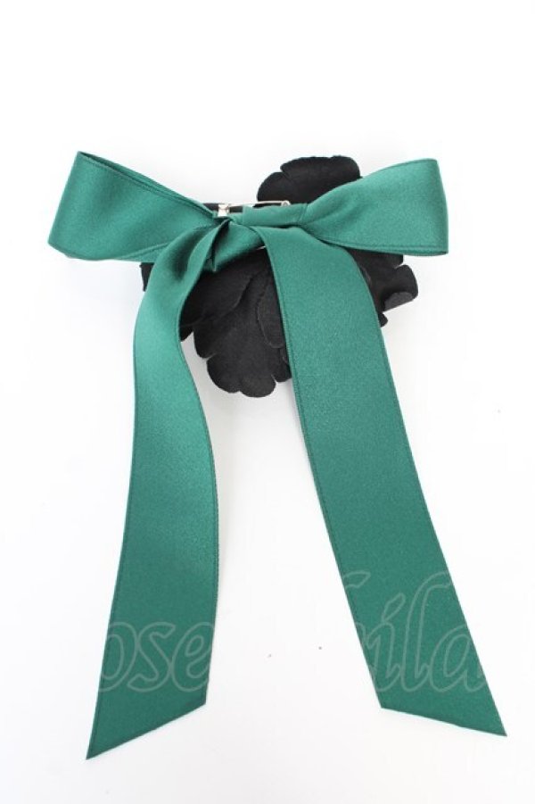 画像2: Moi-meme-Moitie / リボンコサージュ・ブローチ  グリーン Y-25-10-16-012-MO-ZA-SZ-ZY (2)