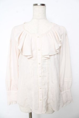 画像: axes femme / シャボ付きラッフルブラウス M 生成り Y-25-10-16-082-AX-BL-SZ-ZY
