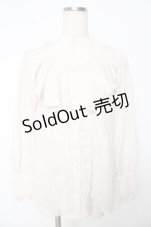 画像: axes femme / シャボ付きラッフルブラウス M 生成り Y-25-10-16-082-AX-BL-SZ-ZI