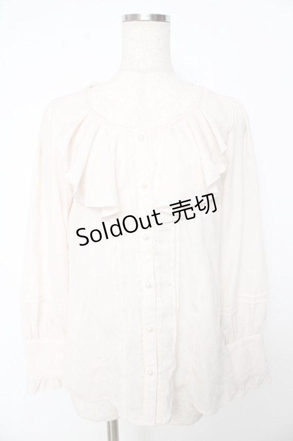 画像1: axes femme / シャボ付きラッフルブラウス M 生成り Y-25-10-16-082-AX-BL-SZ-ZI (1)