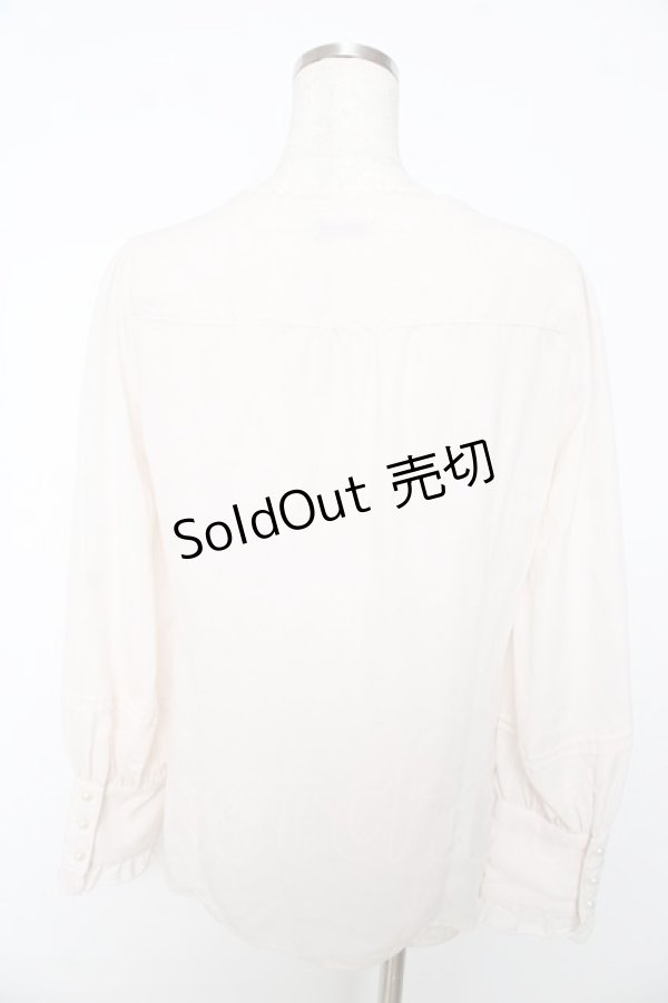 画像2: axes femme / シャボ付きラッフルブラウス M 生成り Y-25-10-16-082-AX-BL-SZ-ZI (2)