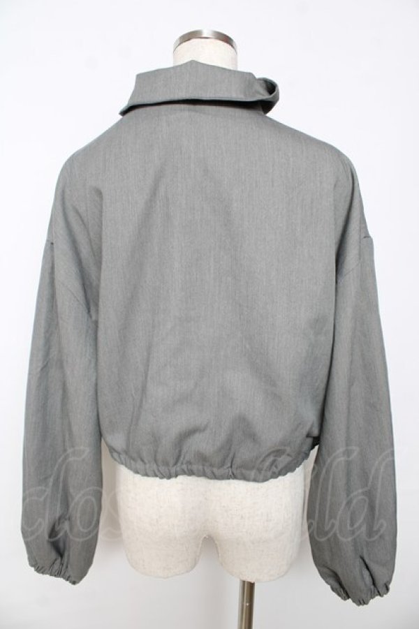 画像2: axes femme / ギャザーデザインブルゾン F グレー Y-25-10-16-091-AX-TO-SZ-ZI (2)