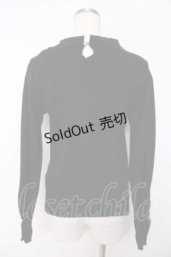 画像2: axes femme / 花モチーフリブプルオーバー M 黒 Y-25-10-16-093-AX-TO-SZ-ZI (2)