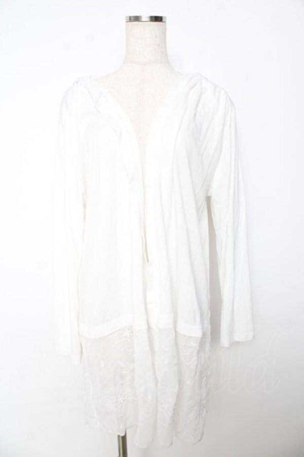 画像1: axes femme / フード付UVカットロングカーディガン F 白 Y-25-10-16-095-AX-TO-SZ-ZI (1)