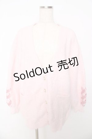 画像: Amavel / レースUPふわふわシャギーカーディガン F ピンク Y-25-10-16-099-CA-TO-SZ-ZY