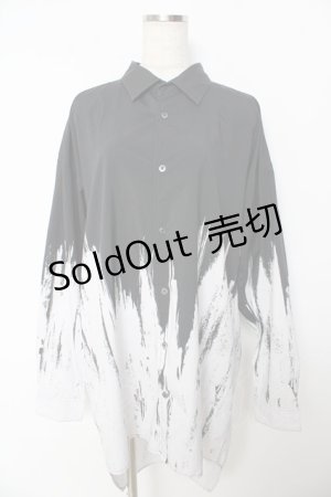 画像: CIVARIZE / Tipsyバイカラーロングシャツ 46 ブラック Y-25-10-16-100-GO-BL-SZ-ZY