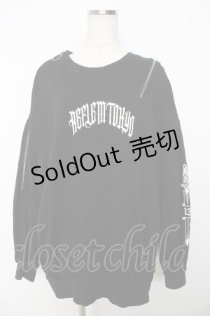画像: REFLEM / アシンメトリーZIPプルオーバースウェットシャツ F ブラック Y-25-10-16-101-PU-TO-SZ-ZY