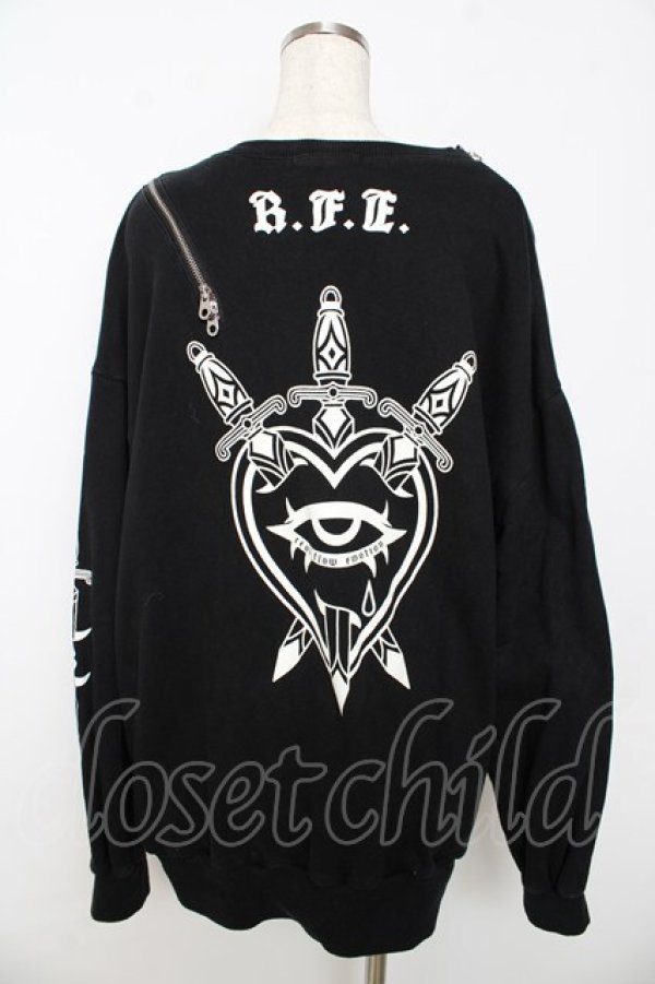 画像2: REFLEM / アシンメトリーZIPプルオーバースウェットシャツ F ブラック Y-25-10-16-101-PU-TO-SZ-ZY (2)