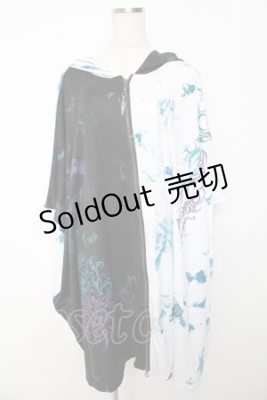 画像: h.NAOTO / ツートンBIGパーカー  黒×白 Y-25-10-16-105-HN-TO-SZ-ZY