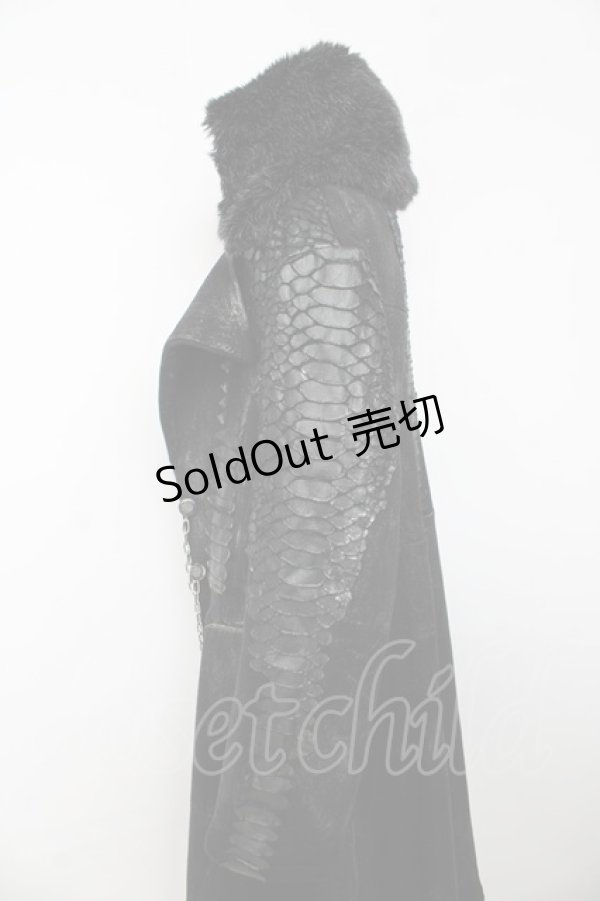 画像4: h.NAOTO / ドラゴンレザーロングジャケット F ブラック Y-25-10-16-111-HN-CO-SZ-ZY (4)