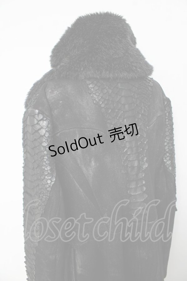 画像5: h.NAOTO / ドラゴンレザーロングジャケット F ブラック Y-25-10-16-111-HN-CO-SZ-ZY (5)