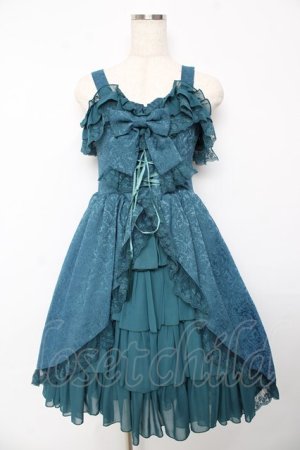 画像: ATELIER PIERROT / フィッシュテールジャンパースカート  グリーン Y-25-10-16-114-EL-OP-SZ-ZY